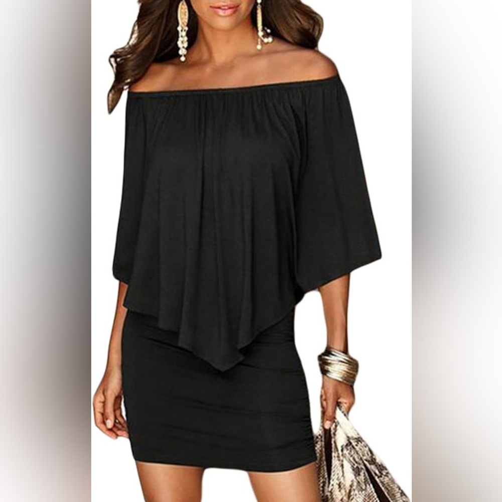 Women's Dresses Off Shoulder Night Club Bodycon Mini Dress